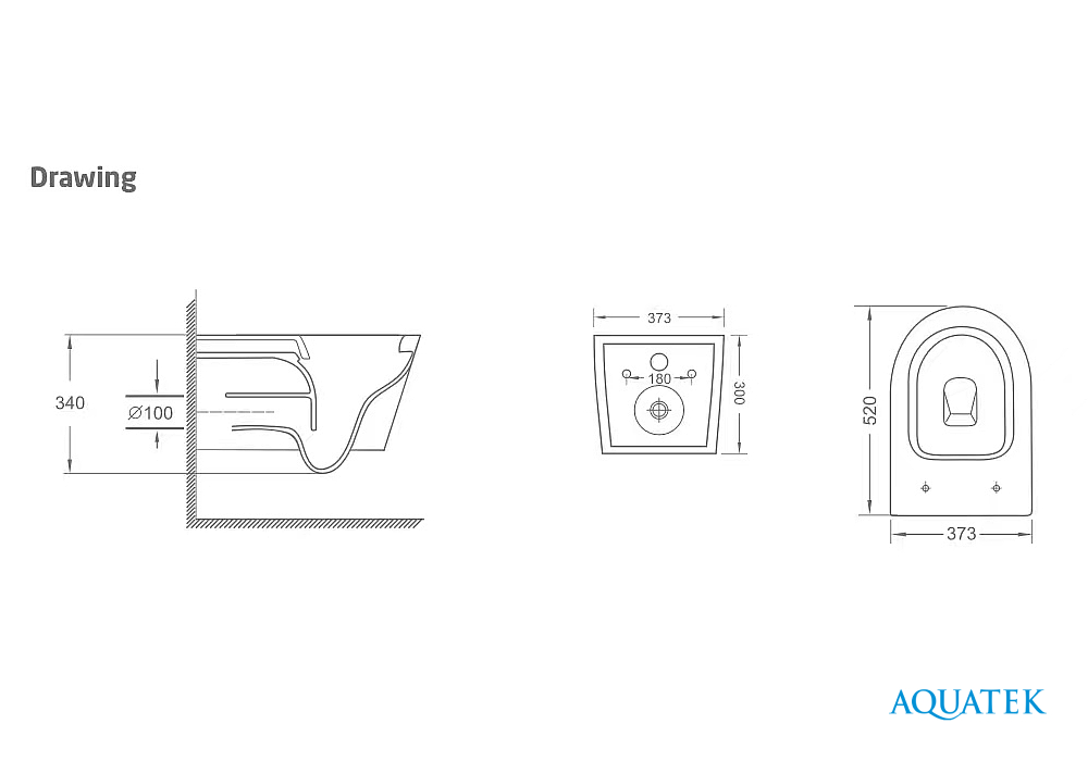 Унитаз подвесной Aquanet Сириус Tornado безободковый 520х360х350 мм с сиденьем микролифт AQ1582T-00