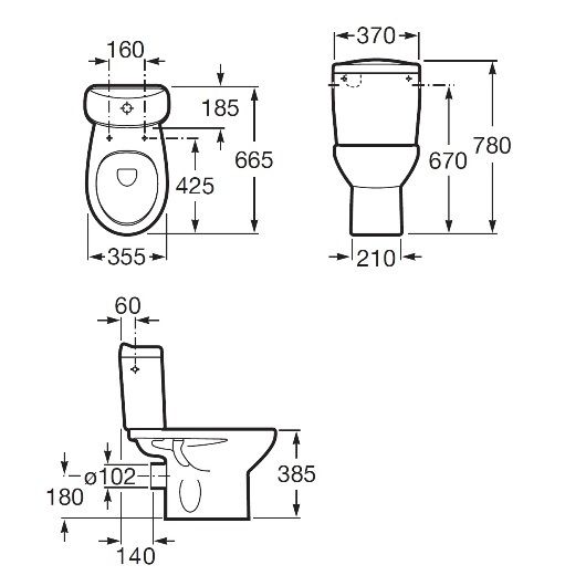 Чаша напольного унитаза под бачок Roca Victoria 342399000