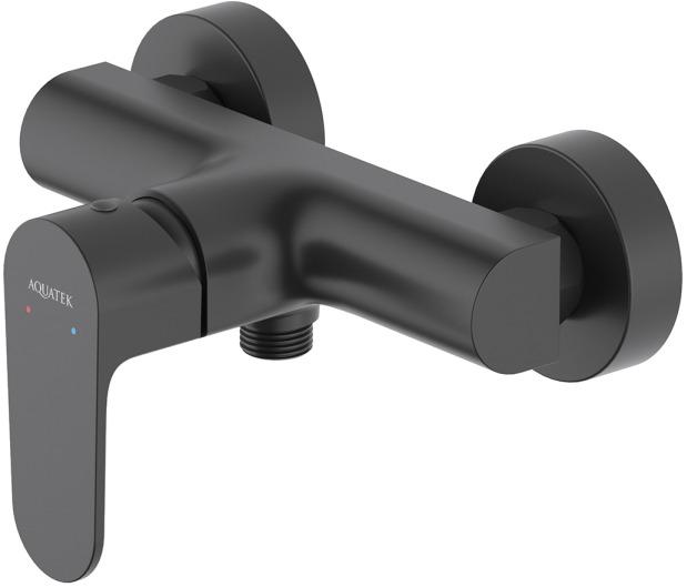 Набор для душа 2 в 1 Aquatek Оберон (AQ1260MB+AQ2014MB) матовый черный AQ1232MB