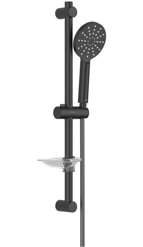 Набор для душа 2 в 1 Aquatek Оберон (AQ1260MB+AQ2014MB) матовый черный AQ1232MB