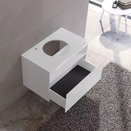 Тумба под умывальник KEUCO Stageline 800x550x490 мм 1 ящик подсветка розетка USB белый 32864300100