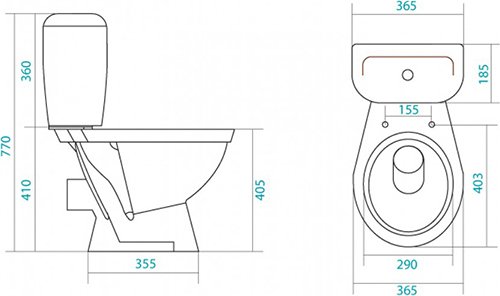 Унитаз-компакт Santek Паллада сиденье полипропилен металлический крепеж 1.WH30.2.371