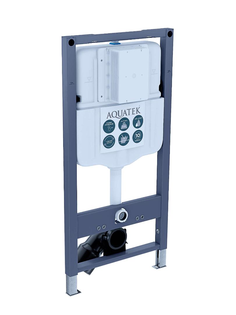 Инсталляция для подвесного унитаза Aquatek Pneumo N49 пневматическая со звукоизоляционной прокладкой INSP-0000002