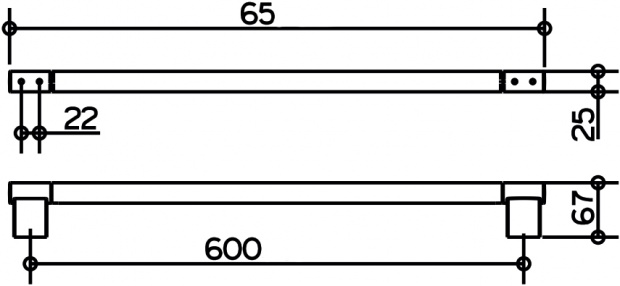 Полотенцедержатель KEUCO PLAN 600 мм черный матовый 14901370600