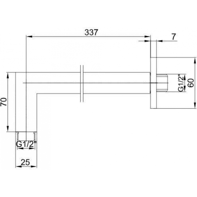 Держатель верхнего душа E.C.A. 337 мм 102126699EX