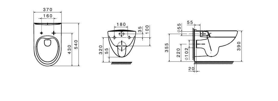 Комплект инсталляции с подвесным унитазом Roca Victoria Rimless и сиденьем Slim микролифт 893105010