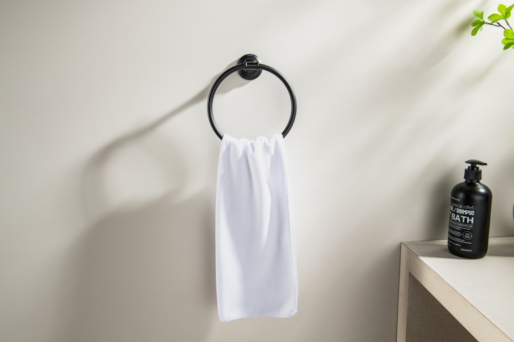 Полотенцедержатель кольцо Aquanet Классик матовый черный AQ4512MB