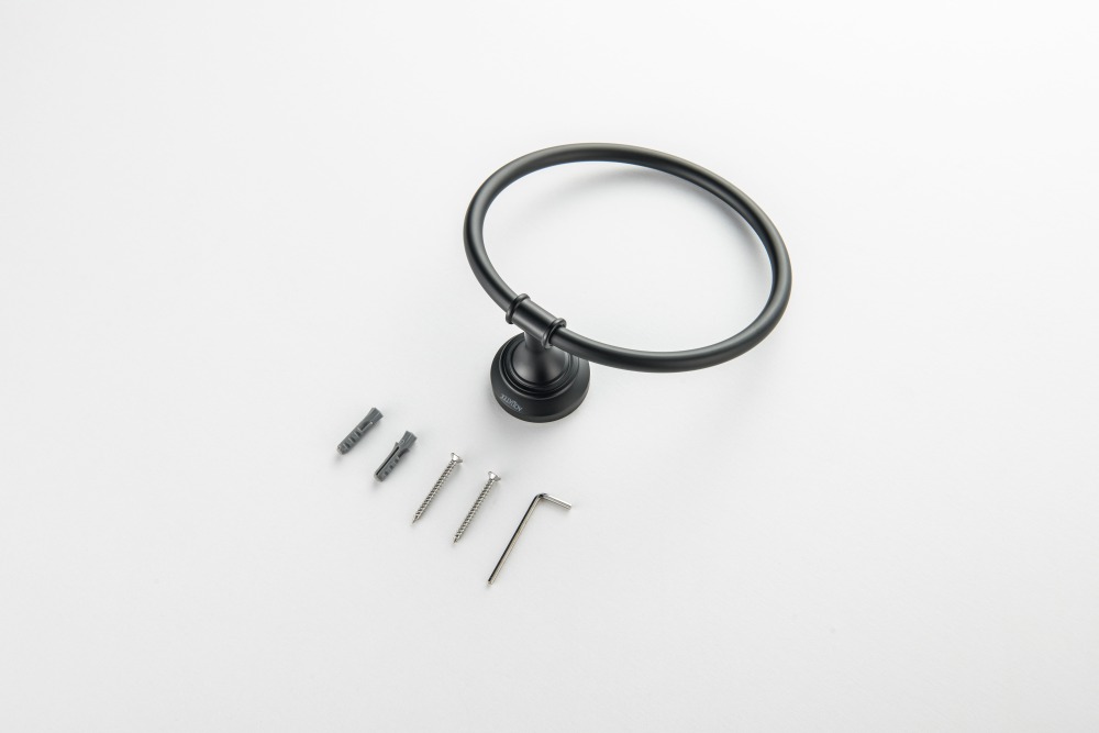 Полотенцедержатель кольцо Aquanet Классик матовый черный AQ4512MB