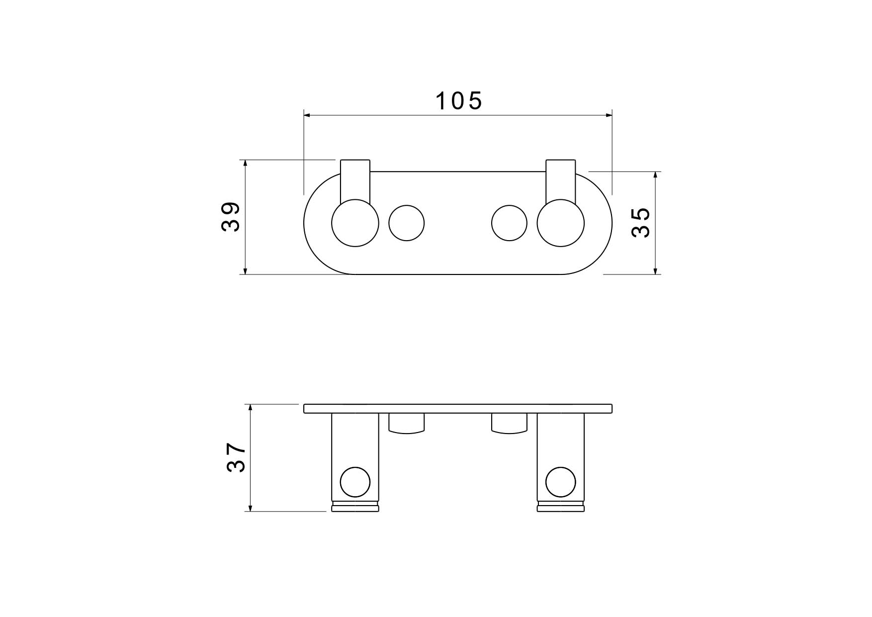 Крючок двойной Aquanet Европа оружейная сталь AQ4102BGM