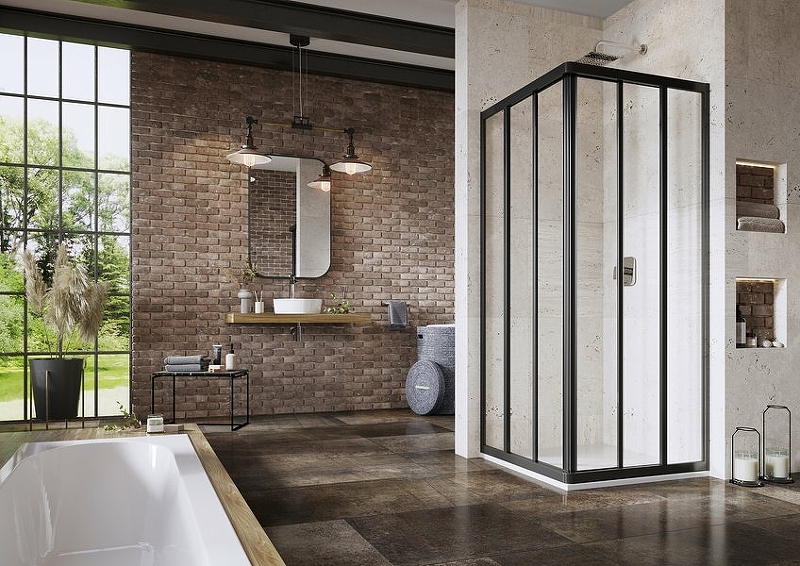 Душевая дверь RAVAK Supernova ASRV3-90 198 черный Transparent 15V703R2Z1