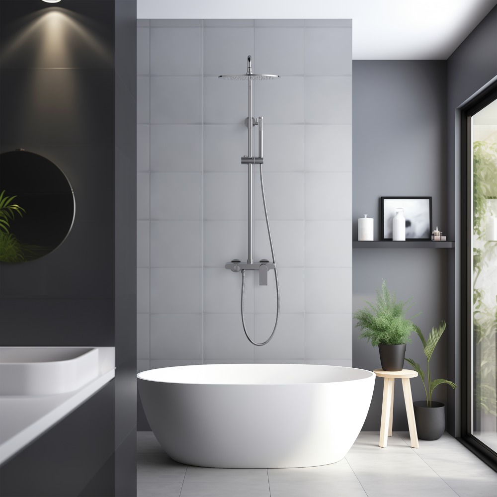 Душевая система со смесителем для ванны Aquanet Лира 300 мм хром AQ2440CR