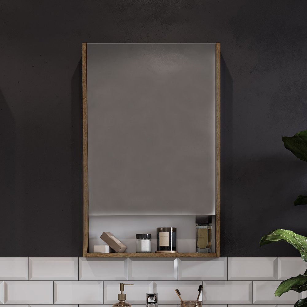 Зеркальный шкаф Aquaton Сканди 55 Белый / Дуб Рустикальный 1A252102SDZ90