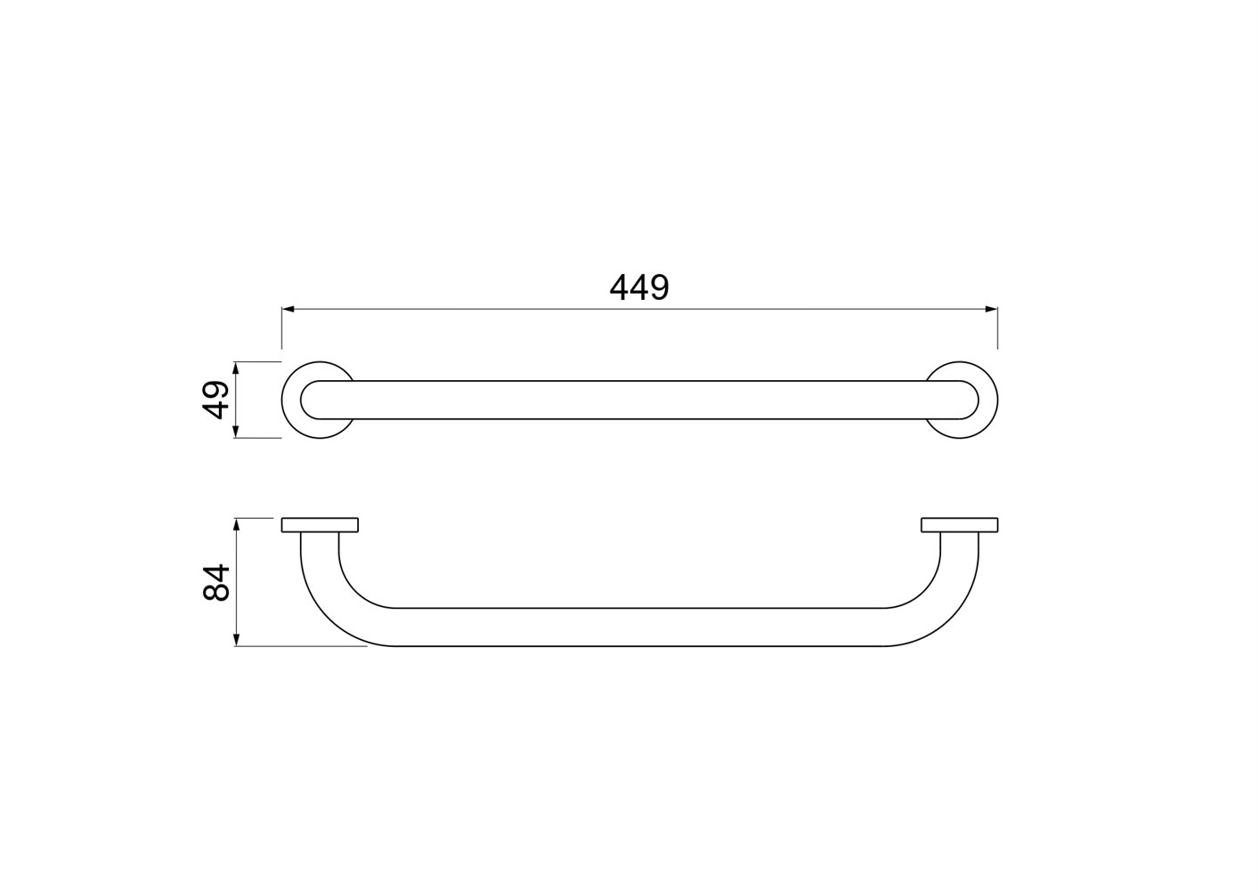 Поручень Aquatek 450 мм шлифованное золото AQ4995BG