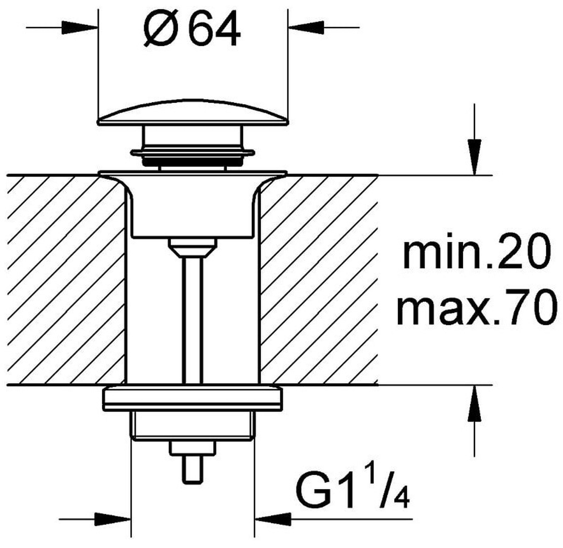 Донный клапан Grohe нажимной фантомный черный 29510KF0