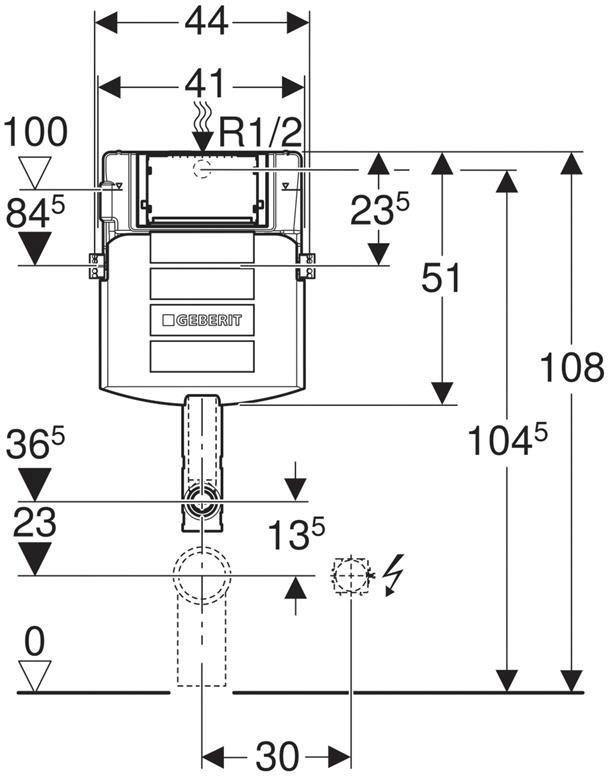 Смывной бачок скрытого монтажа Geberit Sigma 12 см 109.300.00.5