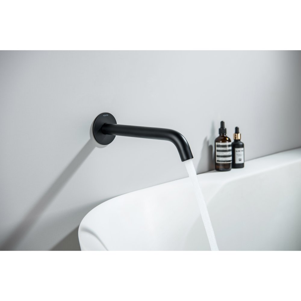 Излив для ванны Aquanet Европа 220 мм матовый черный AQ1341MB