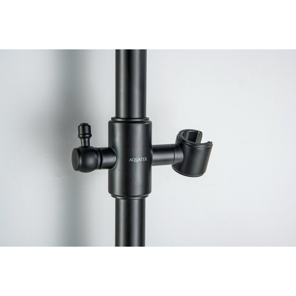 Душевой гарнитур Aquanet Классик 1jet 65 см матовый черный AQ2020MB