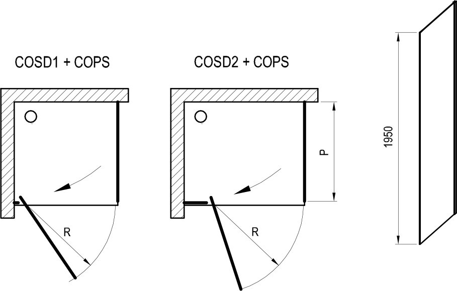 Неподвижная душевая стенка RAVAK Chrome COPS-90 хром Transparent X9VV70A00Z1