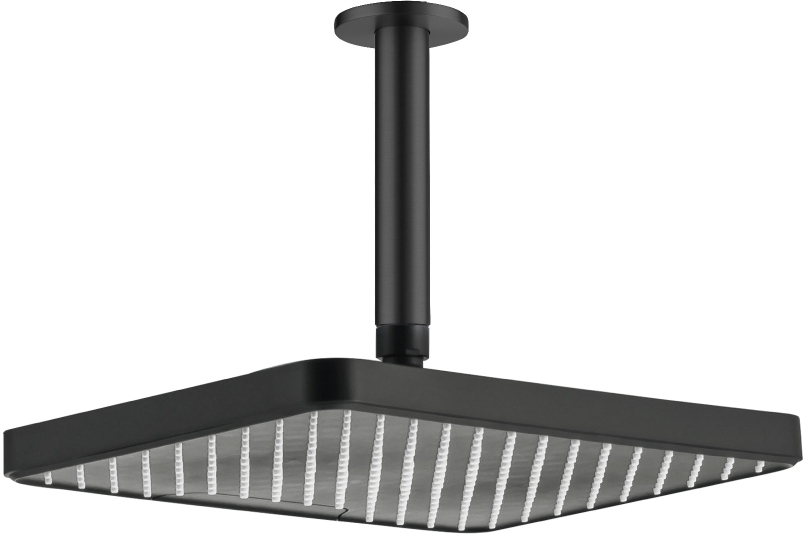 Верхний душ Aquanet AQ2071MB прямоугольный потолочный 305х205х25 мм матовый черный AQ2071MB