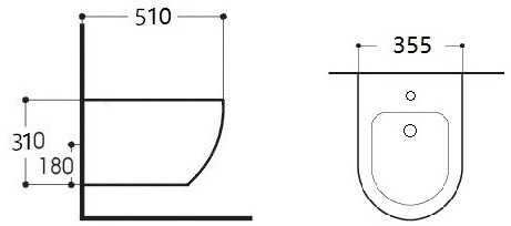 Биде подвесное Aquanet Европа 510x355x310 мм AQ1016-00