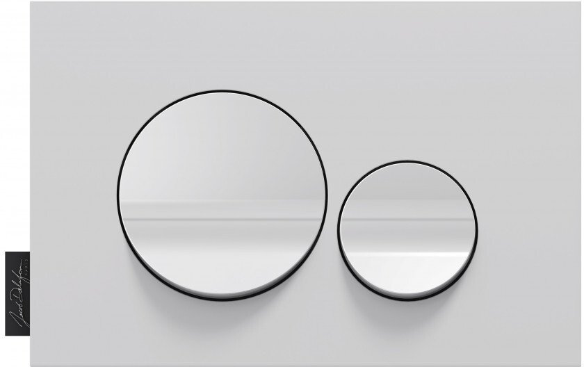 Панель смыва Jacob Delafon круглый дизайн матовый белый/глянцевый белый E20859-00-MWH