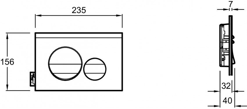 Панель смыва Jacob Delafon круглый дизайн матовый белый/глянцевый белый E20859-00-MWH