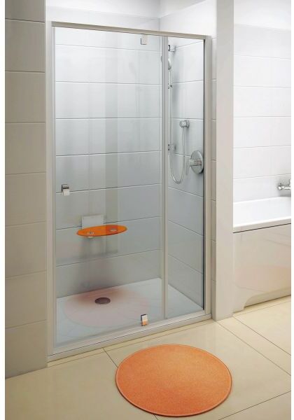 Душевая дверь двухэлементная Ravak Pivot PDOP2-120 профиль белый стекло транспарент 03GG0100Z1