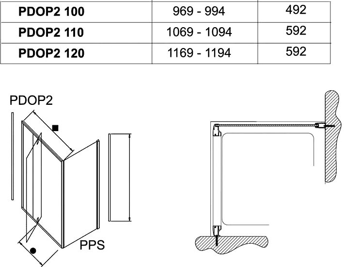 Душевая дверь двухэлементная Ravak Pivot PDOP2-120 профиль белый стекло транспарент 03GG0100Z1
