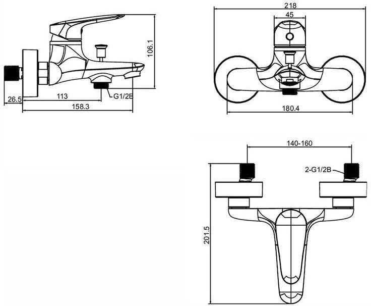 Смеситель для ванны Jacob Delafon Elite E32909-CP