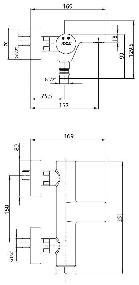 Смеситель для ванны VitrA Purity 102102477HEX