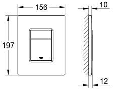 Панель смыва для унитаза GROHE Skate Cosmopolitan 3 режима смыва альпин-белый 38732SH0