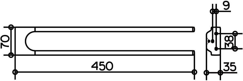 Полотенцедержатель Keuco COLLECTION MOLL двойной неповоротный 450 мм хром 12718010000