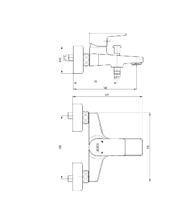 Смеситель для ванны VitrA Dalia 102102488EX