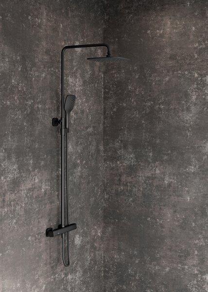 Душевая стойка с термостатическим смесителем и ручным душем RAVAK TD F 091.20/150 черный X070160