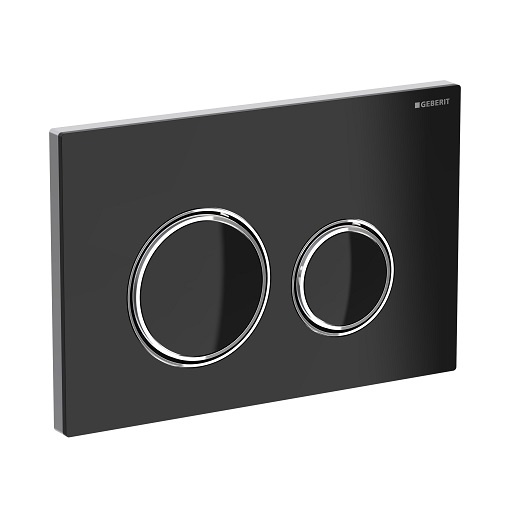 Клавиша смыва Geberit Sigma21 двойная стекло черное/хром 115.884.SJ.1