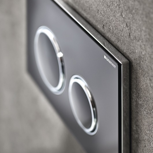 Клавиша смыва Geberit Sigma21 двойная стекло черное/хром 115.884.SJ.1