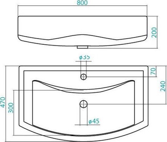 Умывальник Santek БАЛТИКА 80 см 1.WH50.1.524
