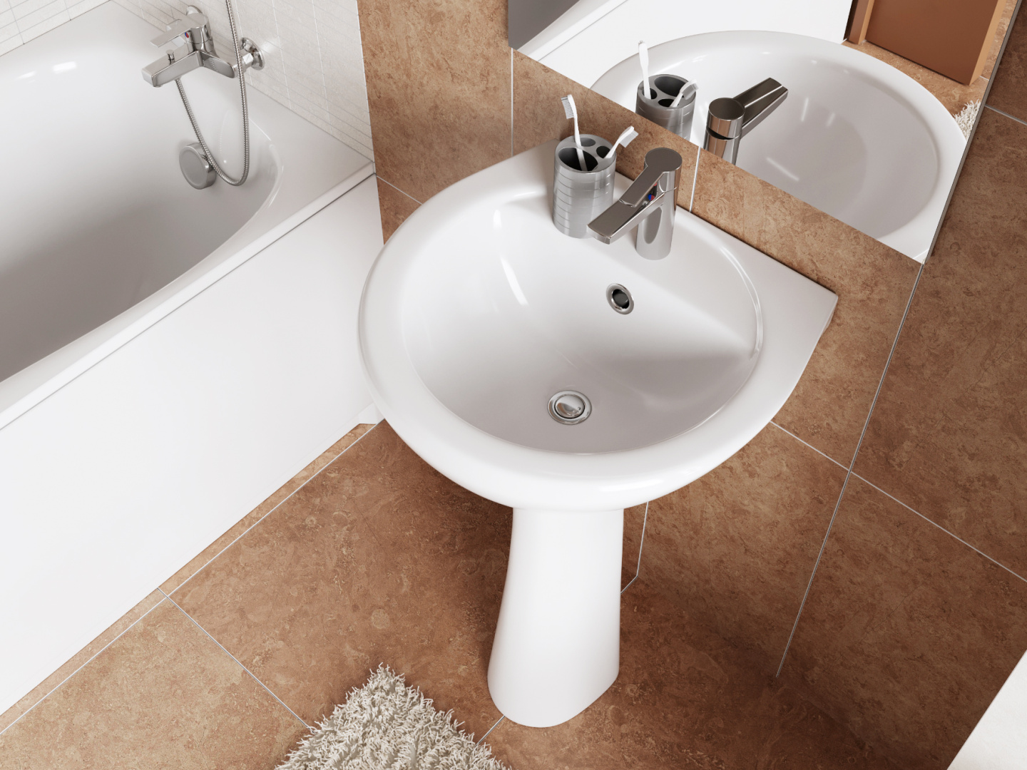 Умывальник Sanita Соната с переливом белый 540х485 мм 1.3111.2.S00.11B.0