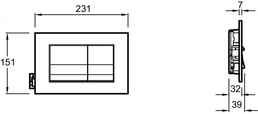 Панель смыва Jacob Delafon геометрический дизайн глянцевый белый E20858-00