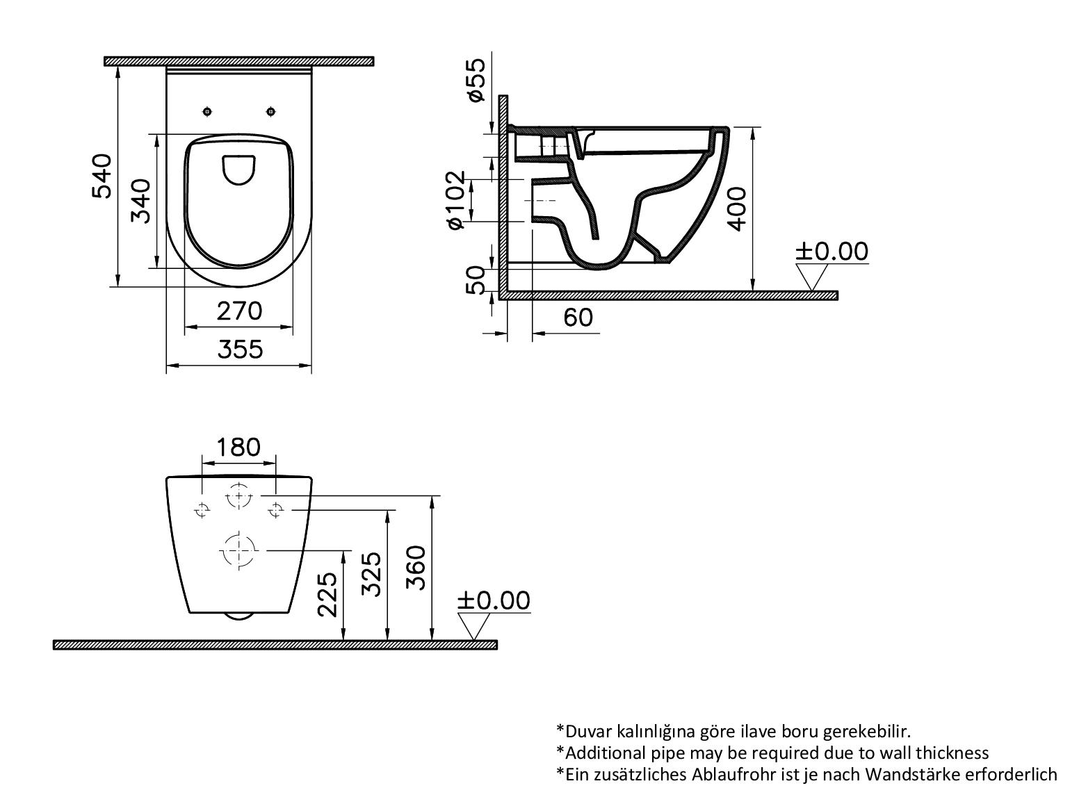 Комплект унитаз подвесной VitrA Mia Round с тонким сиденьем микролифт, инсталляцией и панелью смыва 9873B003-7201