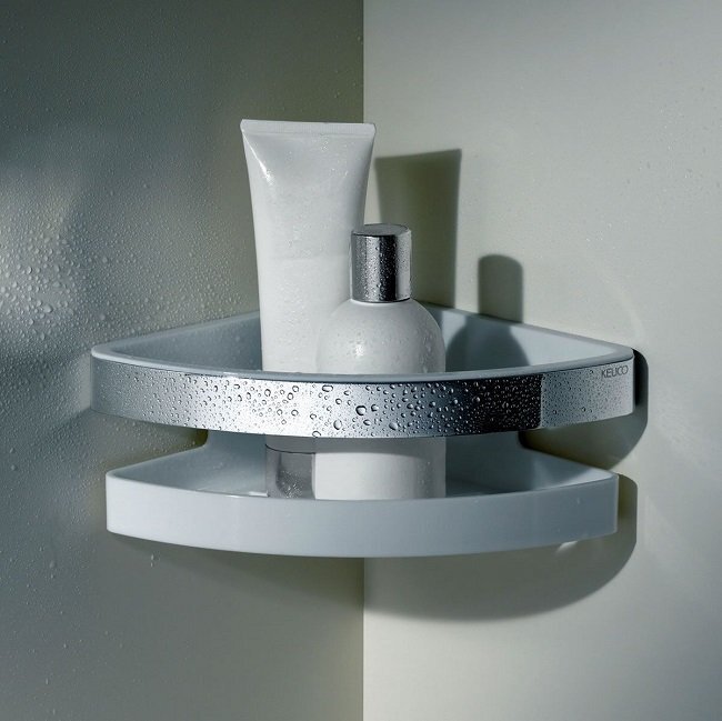 Корзинка для душа угловая KEUCO Edition Moll белая хром 12757010000