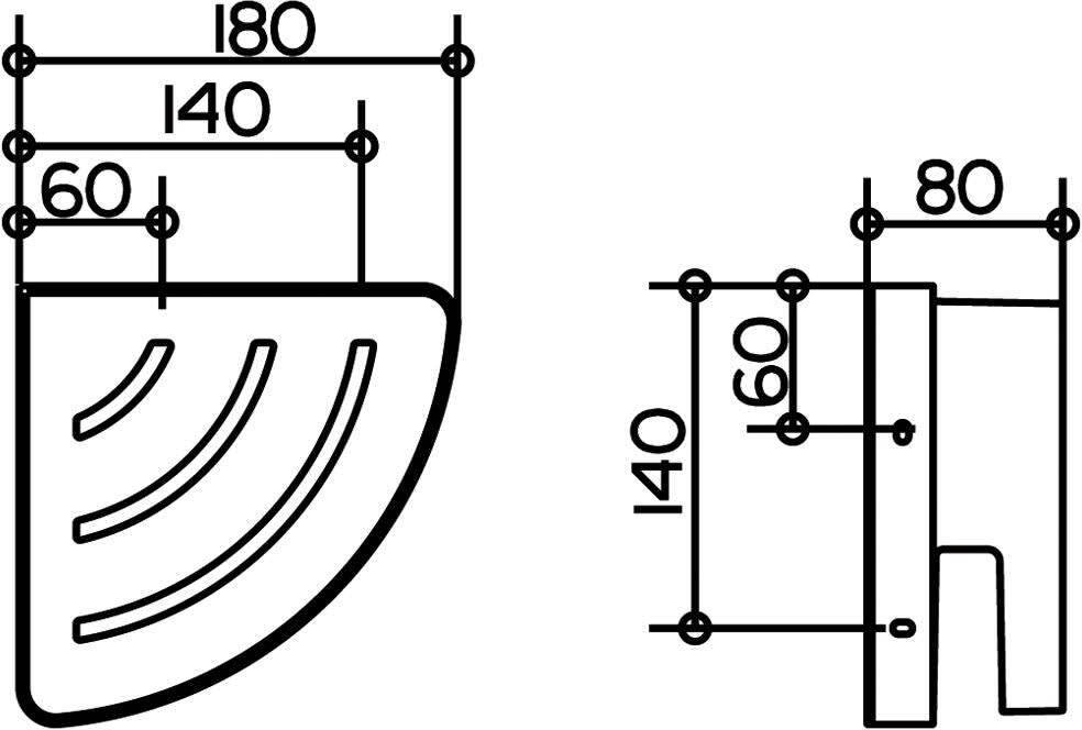 Корзинка для душа угловая KEUCO Edition Moll белая хром 12757010000