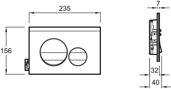 Панель смыва Jacob Delafon круглый дизайн матовый хром/глянцевый хром E20859-CP-MTC