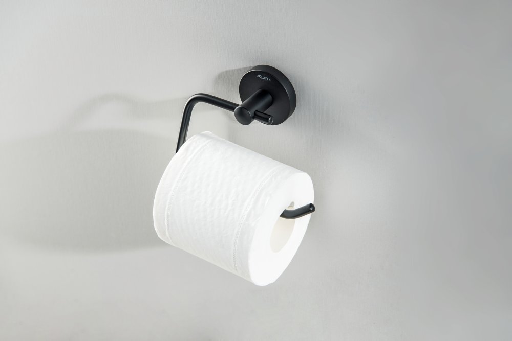 Бумагодержатель Aquanet Оберон квадратный матовый черный AQ4218MB