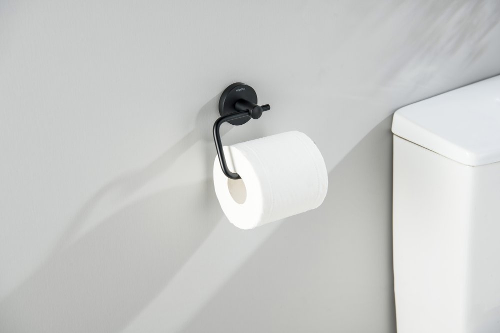 Бумагодержатель Aquanet Оберон квадратный матовый черный AQ4218MB