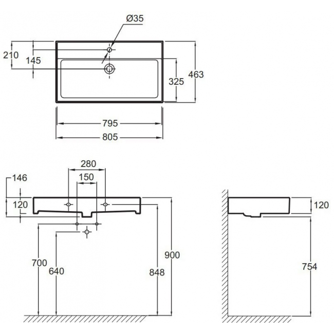 Раковина керамическая Jacob Delafon Vivienne 80х46 см белая EXBI112-00