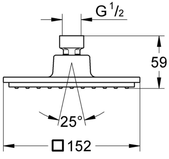 Верхний душ GROHE Euphoria Cube 150 1 режим 152 мм хром 27705000