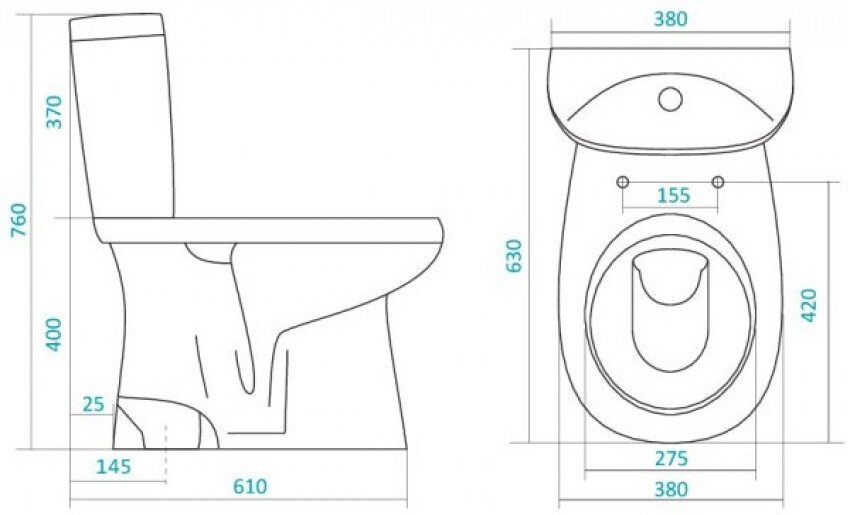 Унитаз-компакт Sanita Luxe Анимо напольный 2 режима дюропласт микролифт 1.WH30.2.136