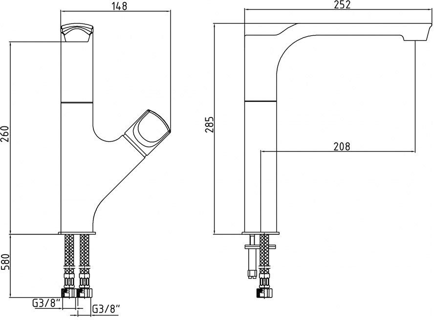 Смеситель для кухни E.C.A. Myra 102118063HEX