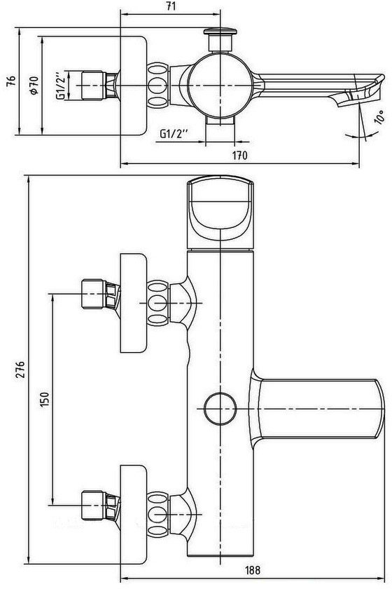 Смеситель для ванны VitrA Myra 102102470HEX